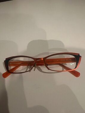 Jean Lafont Eyeglasses Lady 851 Orange&Black Rectangular Frame France 51[]16 137
